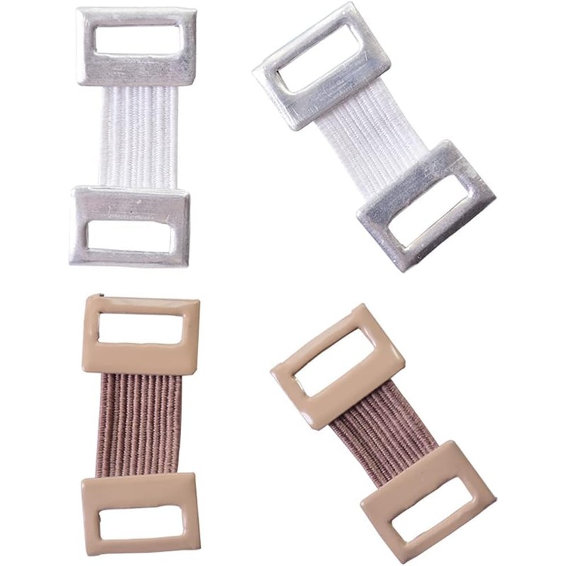 10 Pcs White/Coffee Bandage Wrap Stretch Metal Clips Fixation Clamps