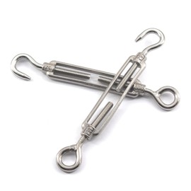 M8 Turnbuckle 304 Stainless Steel Turnbuckle Hook and Eye Turnbuckle Wire Rope Tension (Pack of 2)