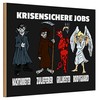 Dekoratives Holzschild 'Krisensichere Jobs' mit Comicfiguren | Humorvolles Geschenk für