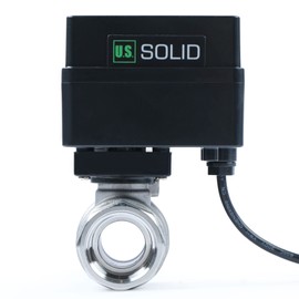 Motorized Ball Valve- 3/4" Stainless Steel Ball Valve with Standard Port, 9-36V AC/DC, 2 Wire Auto Return Setup, Normally Open (N/O) by U.S. Solid