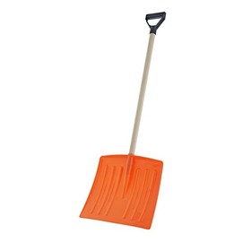 Superio Kid Snow Shovel with Wooden Handle Kids Size Orange Durable Shovel for Snow - Comfort D Grip on A Sturdy Handle 35 “ Height, Durable Plastic Blade, Kids Safe Shovel