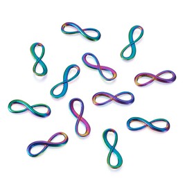 Cheriswelry Rainbow Infinity Alloy Links 20Pcs Infinity Symbol Connectors Charms 23x8mm for DIY Bracelet Earring Necklace Jewelry Making Supplies