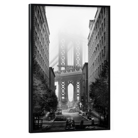 artboxONE Poster with Black Frame 45 x 30 cm New York NYC Cities Manhattan Bridge - Picture New York Brooklyn Manhattan