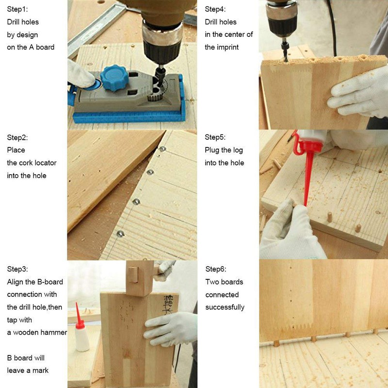 CESFONJER Dowel Pin Center Woodworking Alignment Tool Points Marker Drill