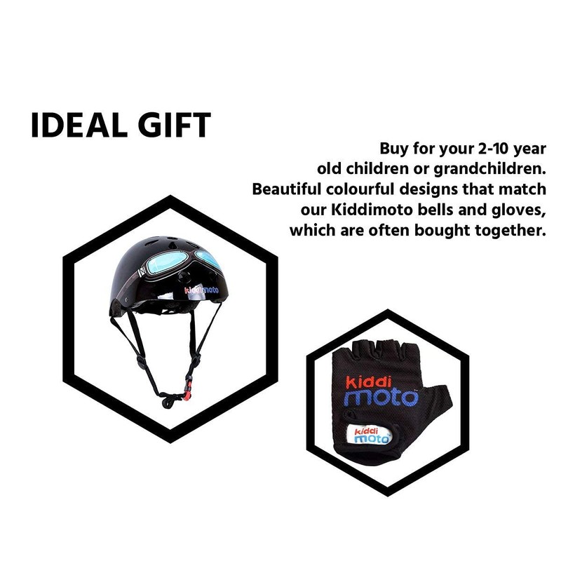 Kiddimoto KMH044M - Fahrrad Skater Helm für Kinder Black Goggle,