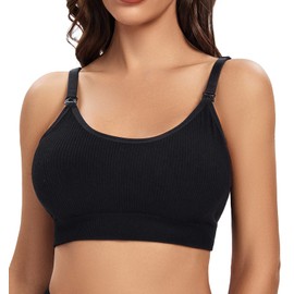 Suekaphin 5Pack Seamless Nursing Bra Women Maternity Breastfeeding Pregnancy Support Full Coverage Bralette Padded Cups,XLarge,Ribbed