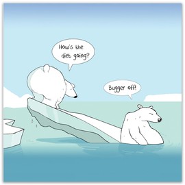 Twizler Funny Card with Polar Bear, Iceberg and Diet – Blank Card – Happy Birthday Card – Humour Card – Anniversary Card –Fathers Day Card –Mothers Day Card –Valentines Day Card – Congratulations Card