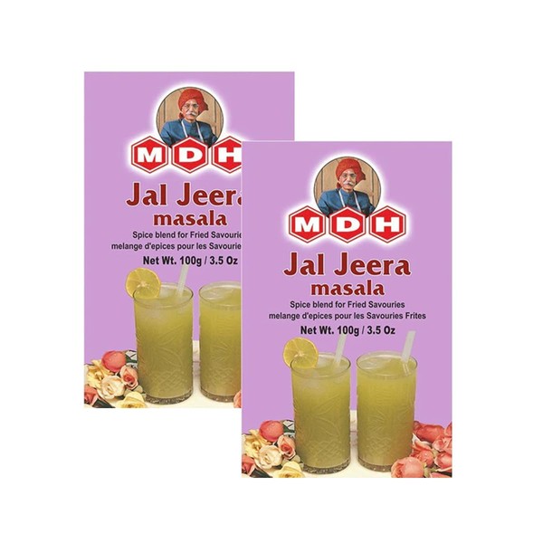 MDH Various Seasoning Masala Powder - A Mixture of Spices Adds Taste - Aromatic & Enhances the flavor of the meal -Simplifies & Speeds Up The Cooking Process (Jal Jeera Masala (100g), Pack of 2)