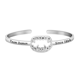 CENWA Team Salvatore/Damon/Stefan desde 1864 - Pulsera de dientes de vampiro Fandom regalo, 17.7 cm, Metal, Cobre