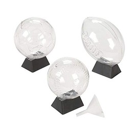 Fun Express Sports Sand Art Bottles - Set of 12 - Baseballs, Soccer Balls and Football Shapes - DIY Crafts for Kids