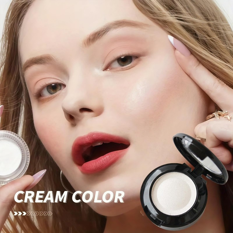 Single Matte White Eyeshadow,Pressed Fine Powder Eyes/hadow,Matte White Eyesha/dow with
