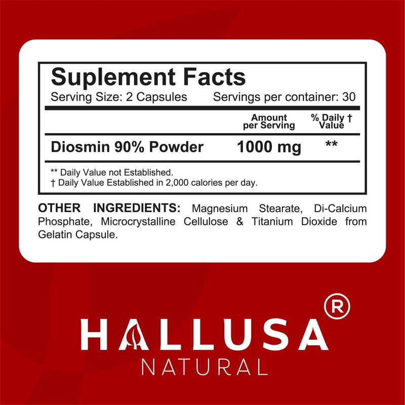 Hallosmine Advance Diosmin 1000mg + Free Cream for Veins -