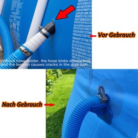 Hose Holder Pool, 2 x 30 mm - 37 mm Pool Hose Holder Kink Protection Made of Plastic for Intex and Bestway (Blue)