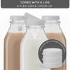 Milk Bottle with Lid AND Pourer Multi-Pack. 32 Oz Reusable