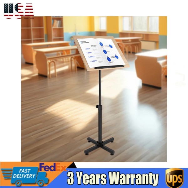 Unbranded Lectern Podium Presentation Stand Height Adjustable Laptop Table 360°