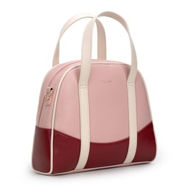 Milan Chiva Medium Dome Satchel Purse for Women Crossbody Bags Designer Sporty Chic Top Handle with Color Block Design MC-578PK-BDY