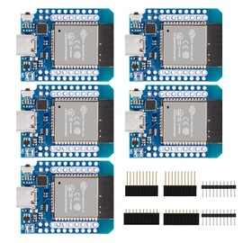 APKLVSR 5pcs ESP32 ESP-WROOM-32 WiFi + Bluetooth IoT Development Board, 2-in-1 WiFi + Bluetooth Dual-Core CP2014 Mini D1 NodeMCU ESP32 Development Board for Arduino (Type-C Interface)
