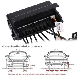 Car Reverse Backup Radar Buzzer LED Parking Detector Monitor System with 8 Sensor for Increased Safety Colorful Light Bar Display