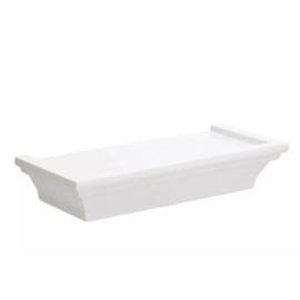Greenbrier International Small White Floating Shelf PVC Plastic and Hanging Hardware Holds 5 lbs 8.6 x 4