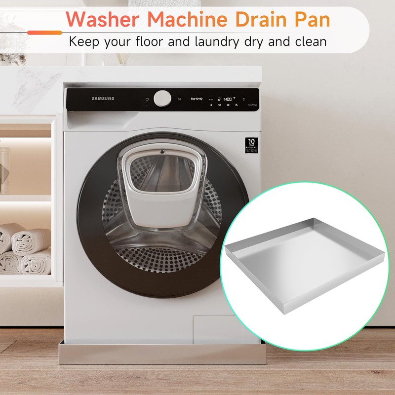 jkxoo Washing Machine Pan-27" x 25" x 2.5" Heavy Duty