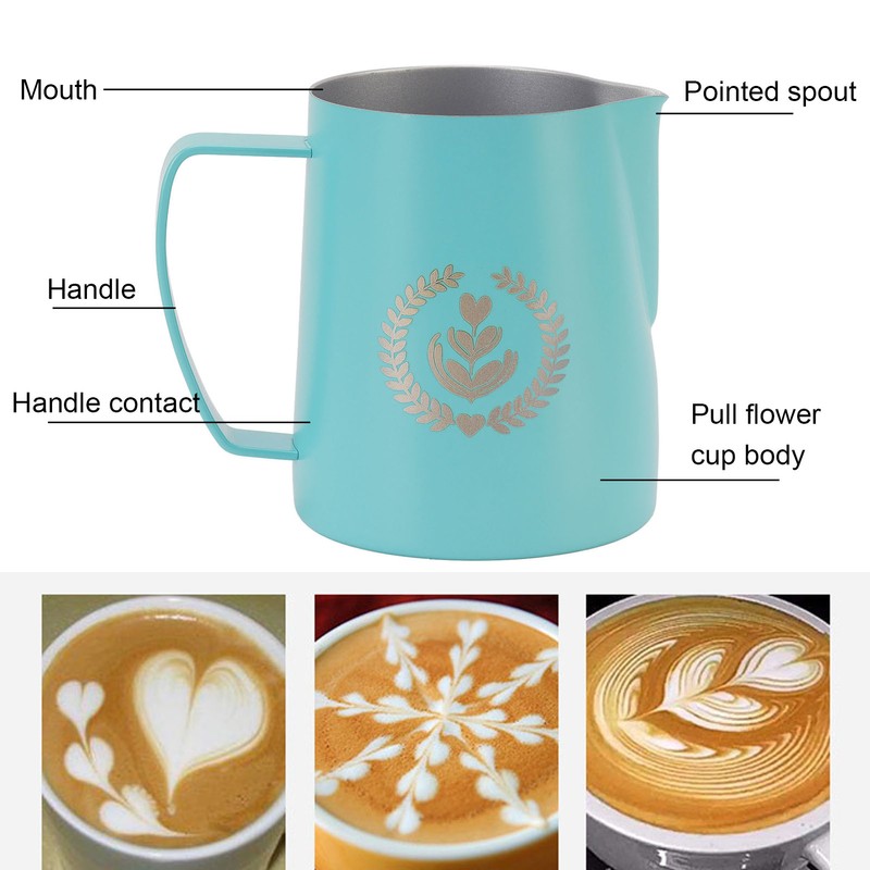 Frothing Pitcher 304 Stainless Steel Pull Flower Cup Coffee Milk
