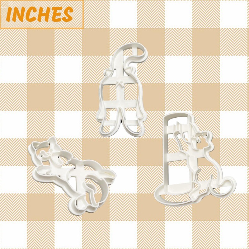3Pcs Cat Butt Cookie Cutters, 3D Cat Cookie Cutters for