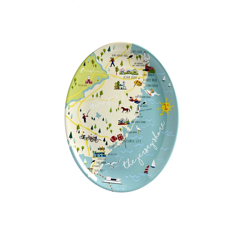 Galleyware Jersey Shore Melamine Platter, Medium, Multi
