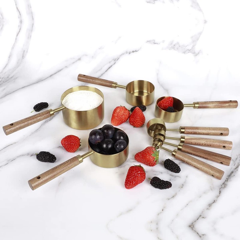 8Pcs Measure Cup and Spoon Set - Measurement Kitchen Accessories,