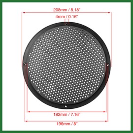 Motoforti 2pcs 8'' Car Plastic Audio Speaker Cover Mesh Grill Horn Guard Black Long-lasting