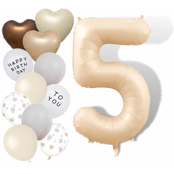 Number 5 Balloons 40 inch Caramel Large number balloons for
