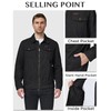 WenVen Men's Casual Cotton Jacket Canvas Military Field Jacket (B-Black,M)