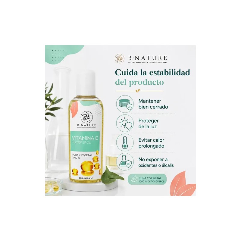 Vitamina E Pura B Nature 60 Ml Para Cosmética Y