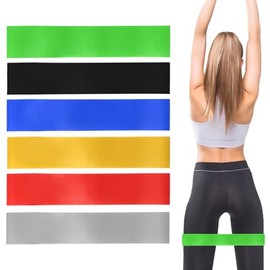Fitness Bands Set of 6 Resistance Bands Set Strength Training Resistance Bands Sets, Gymnastics Bands with 6 Resistance Levels for Sports Bands Training Band Fitness Gymnastics Pilates Bands