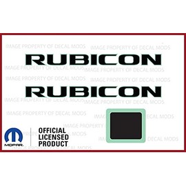 Decal Mods Rubicon Hood Graphic Decals Stickers fits Jeep Wrangler Rubicon JK (2007-2018) Black sea Foam Outline (Set of 2) FJ5T5