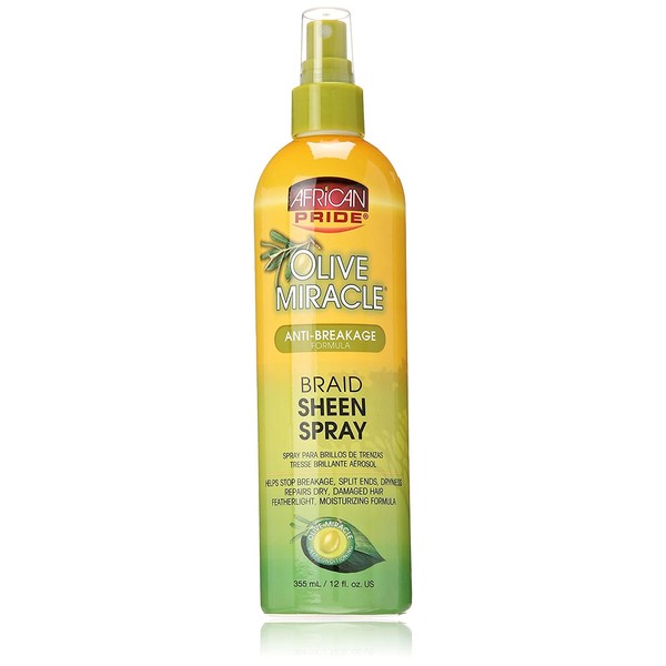 African Pride Olive Miracle Braid Sheen Spray 12 Oz (438125)