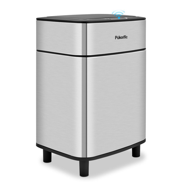 Pukomc 2.7 Gal Automatic Touchless Rectangular Motion Sensor Trash Can