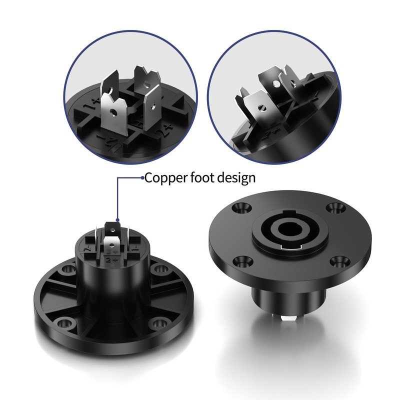 Jumwa 4 Pack 4 Pole Speakon Panel Twist Lock Speaker