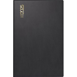 rido/idé Pocket Diary Model Partner/Industrie I (2025), 2 Pages = 1 Week, A7, 224 Pages, Plastic Cover, Black