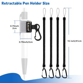 Likesing 4 Elastic Pen Leash Set, Retractable Pen Holder for Lanyard Pencil Holder for Nurses, Teachers, Waitres, Carpenters, Construction Workers, Contractors for Clipboard Office