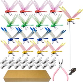 Kleeblatt Dragonfly Clip 16pcs - DIY Dragon Fly Clips, Hair Accessories, Garden Decor, and Outdoor Decorative Stakes - Ideal for Garden & Patio Enhancement(in Boxs)