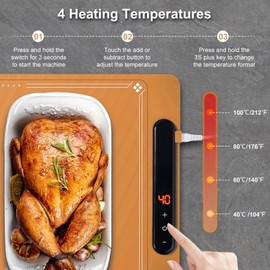 Food Warming Mat - Electric Warming Tray with 4 Temperature Settings,Full Surface Heating,Rollable & Portable,Versatile Food Warmers for Parties, Buffets, Gatherings