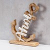 levandeo Anchor Sculpture Height 28 cm Silver Mango Wood Table
