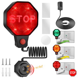 Hiboom Garage Parking Sensor Aid with LED Indicators and Audible Alarm, Parking Assist Sensor with Dual Power Options, Garage Parking Stops LED System Offers Intuitive Signals Green/Yellow/Red Light