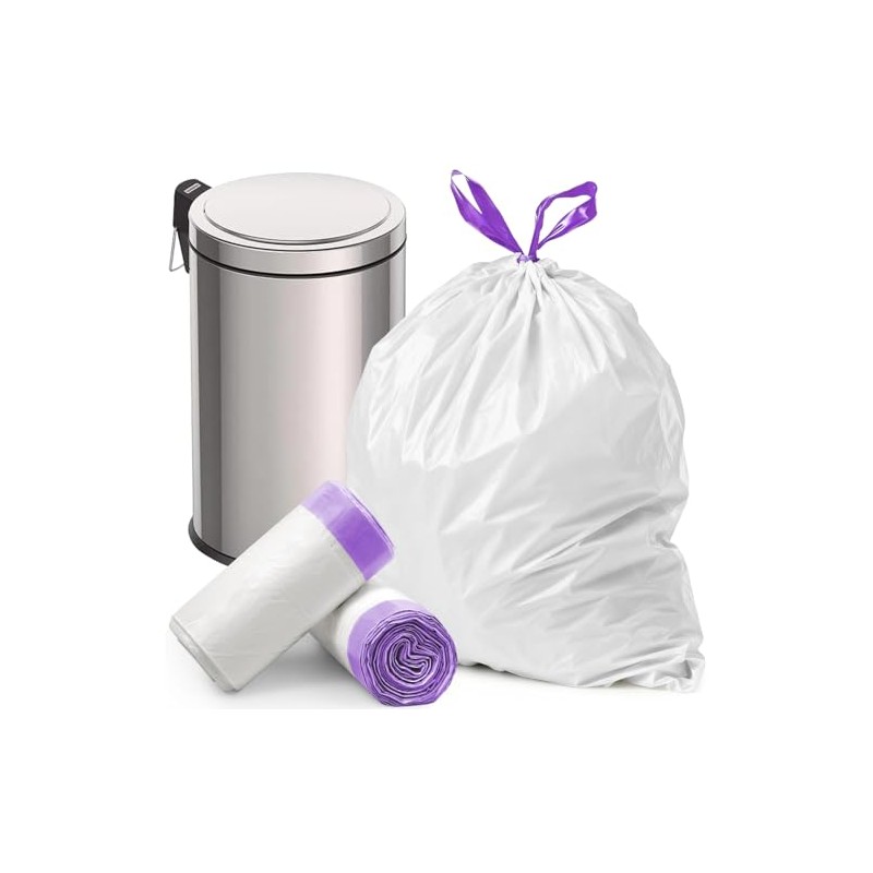 Small Bin Liners 10 L with Drawstring Rubbish Bags Tear-Resistant