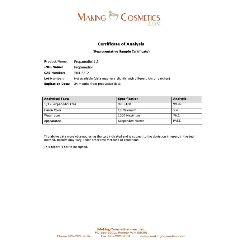 MakingCosmetics - Propanediol 1,3-4.2floz / 125ml - Cosmetic Ingredient