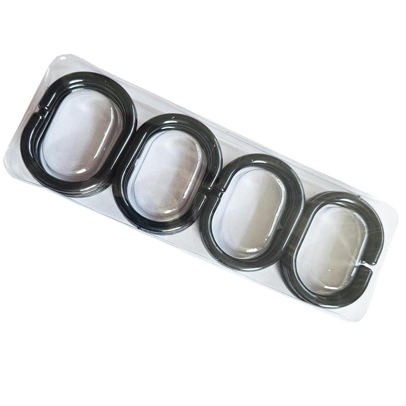 Plastic Shower Curtain Rings Hooks for Bathroom Shower Window Rod