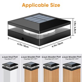 Viewsun 8 Pack Solar Post Cap Lights, 3 Color Modes Fence Post Solar Lights Outdoor with 72 LEDs, IP65 Waterproof Deck Lights Decorating for Fence, Deck, Garden, Fit 4x4 or 5x5, 6x6 Wooden Posts