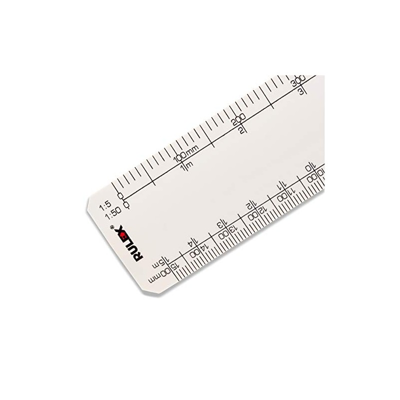 Rulex 15cm 6 inch Flat Oval Metric Engineers Scale Ruler