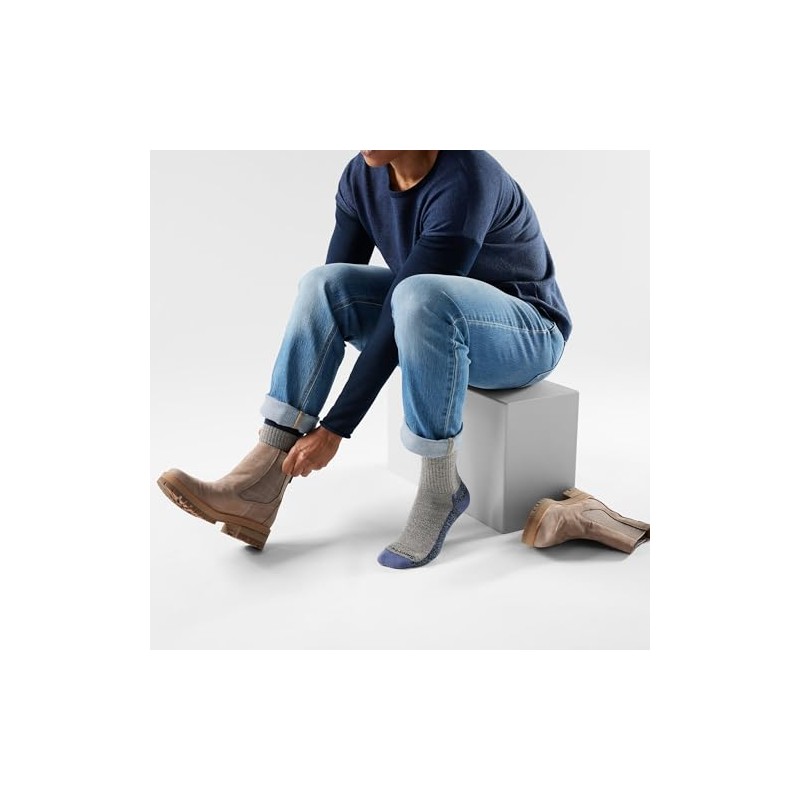 Smartwool, Men's, Everyday Rollinsville Crew Socks, Fossil/Navy, X-Large