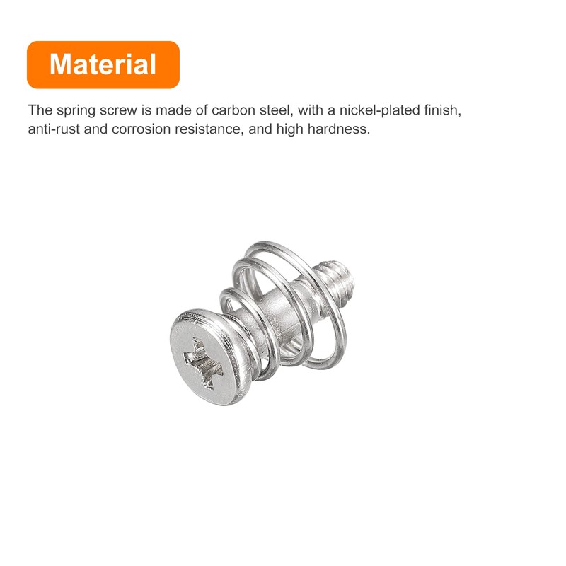 sourcing map Spring Screws, 20pcs M2.5x9mm 7mm Spring OD GPU